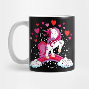 Unicorn Valentines day shirt toddler Girl Love Heart Rainbow Mug